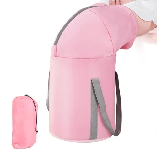 HANNEA Collapsible Foot Bath Basin, Foot Bath Basin for Soaking Feet, Portable Foot Soak Tub, Folding Pedicure Barrel, Pedicure Foot Spa Bucket for Outdoor Washing Camping Travel, Pink HANNEA Collapsible Foot Bath Basin, Foot Bath Basin for Soaking Feet, Portable Foot Soak Tub, Folding Pedicure Barrel, Pedicure Foot Spa Bucket for Outdoor Washing Camping Travel, Pink